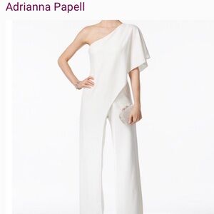 Adrianna Papell White Long Sleeve Dress